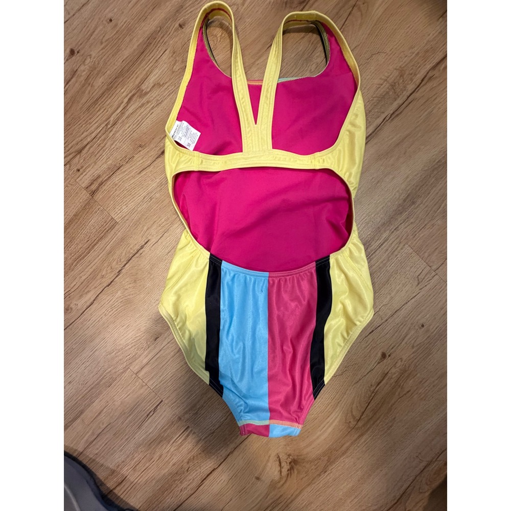 Sporti NWOT Size 38 One Piece Swimsuit Multicolor Colorblock Athletic Training